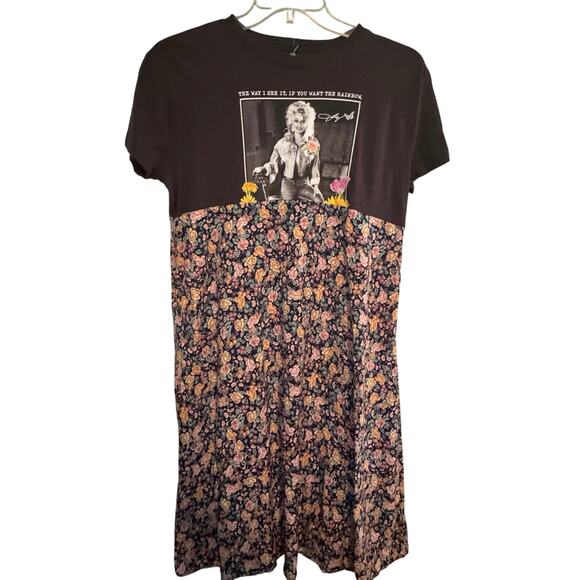 DOLLY PARTON Upcycled Graphic Dress, Size Medium, One of a Kind - Picture 1 of 4